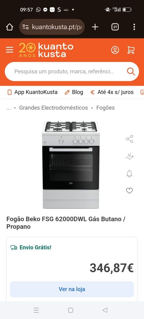 Fogão a gás BEKO