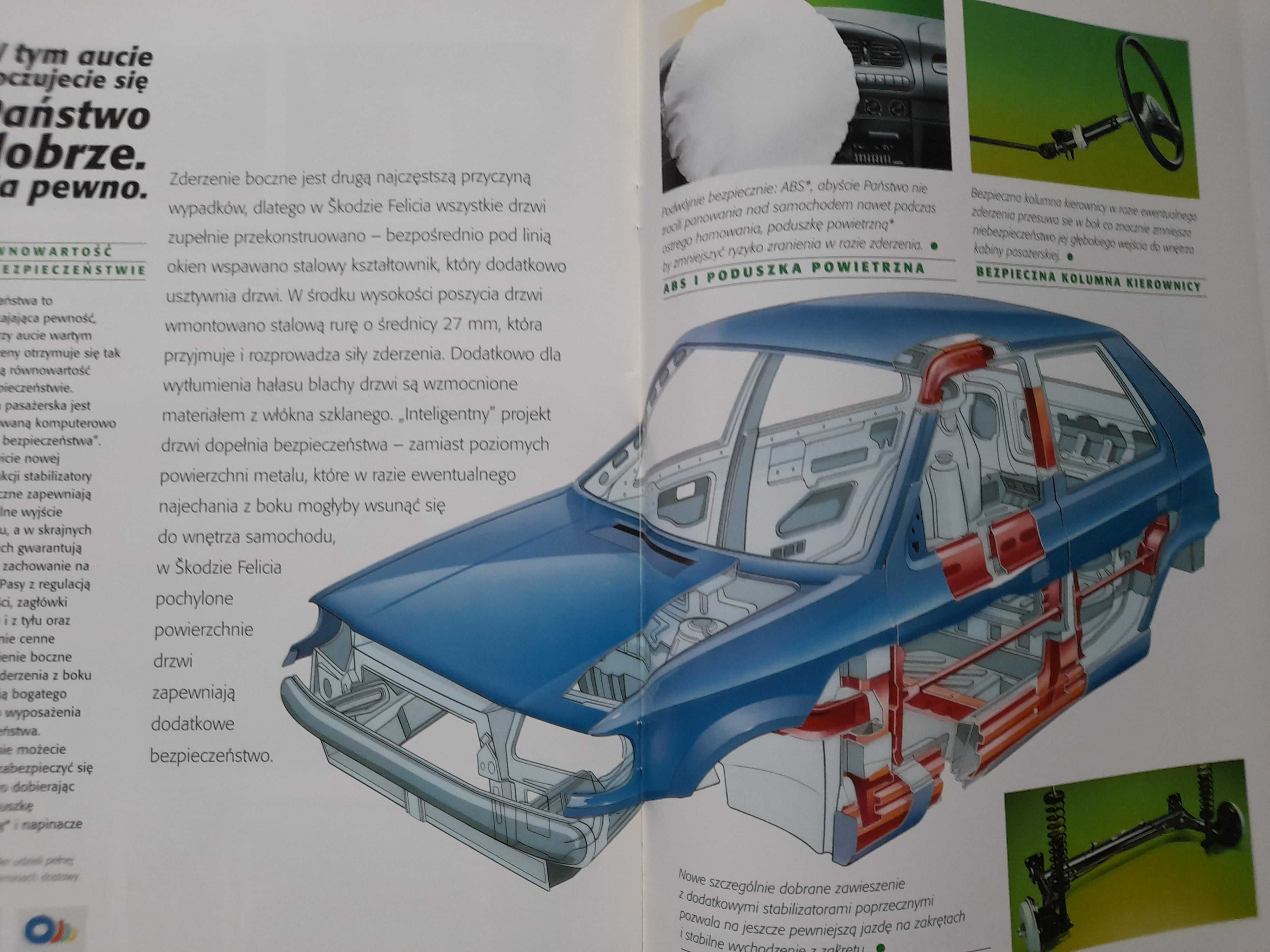SKODA Felicia LX, LXi, GLXi 4 prospekty polskie