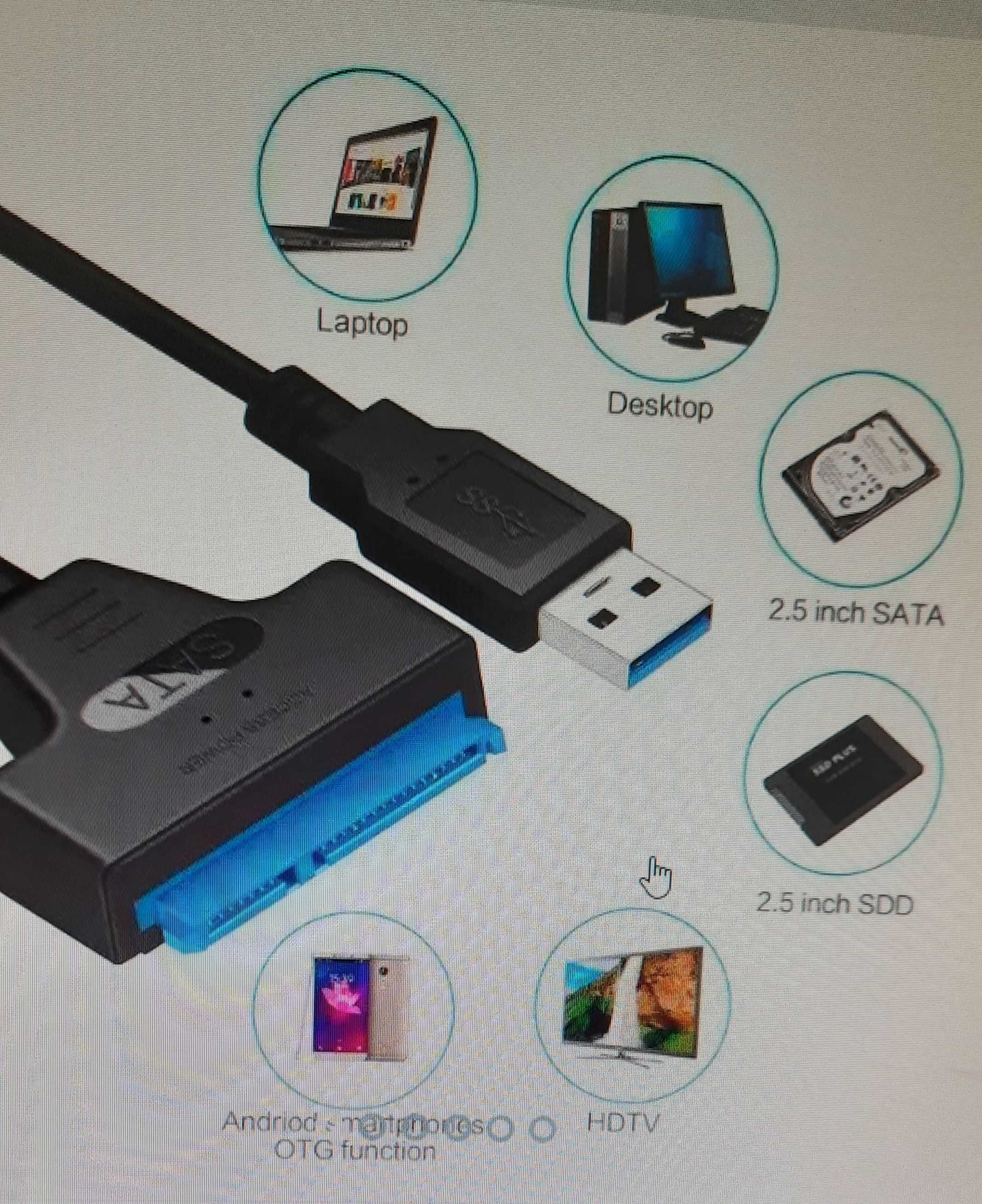 USB 3.0  SATA адаптер 2.5" HDD/SSD 22pin 0,23 м