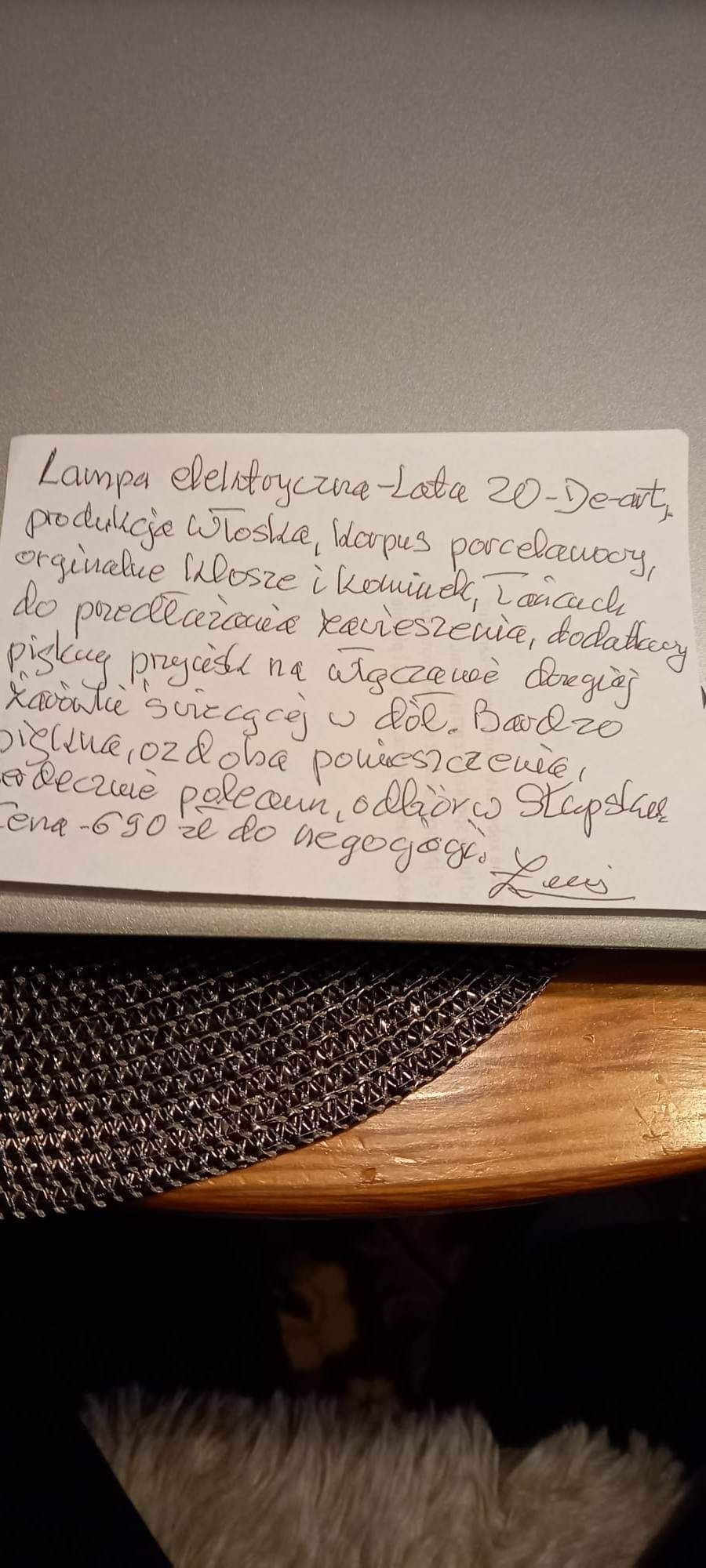 Lampa elektryczna lata 20-ste