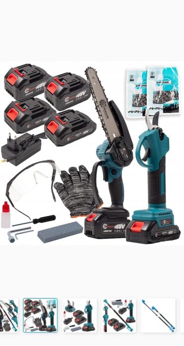 Sekator piła akumulatorowa  na wysięgniku sztycy xxxl 4szt akumulatoró