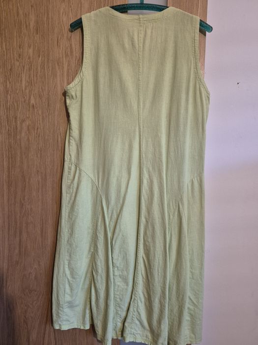 Sukienka letnia damska plażowa miejska len z domieszką mięta XXL