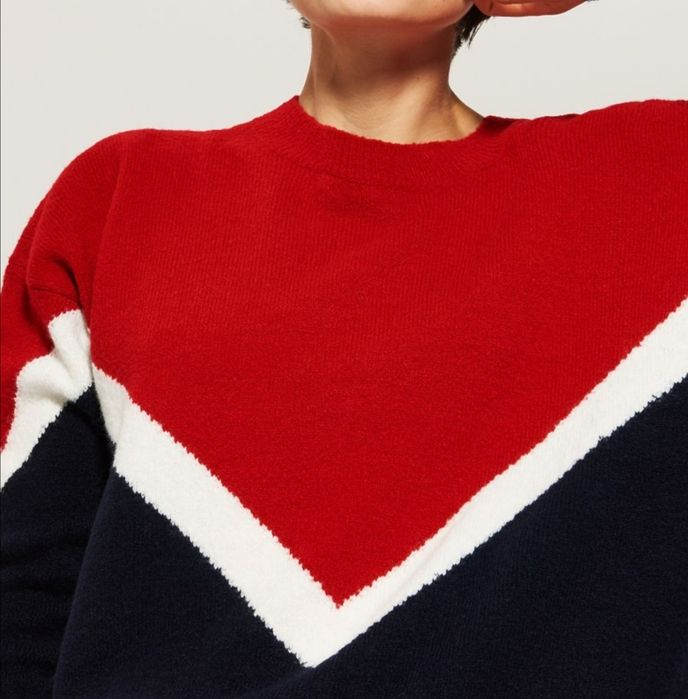Sweter czerwony granatowy oversize HOUSE rozmiar S