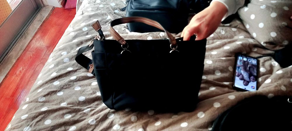 Mala partois preta, castanho