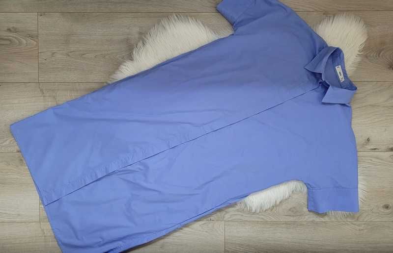 Niebieska, bawełniana sukienka koszulowa / szmizjerka, Mango, XS (34)