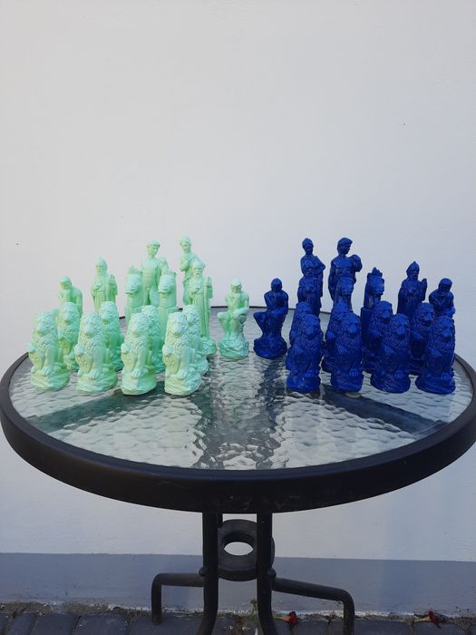 Szachy ceramiczne vintage komplet