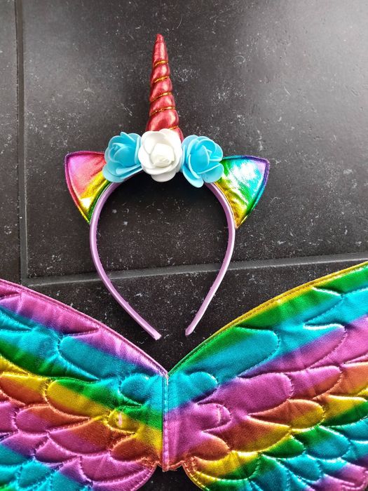 Strój przebranie jednorożec, rozm. 110,116, 122 stan idealny