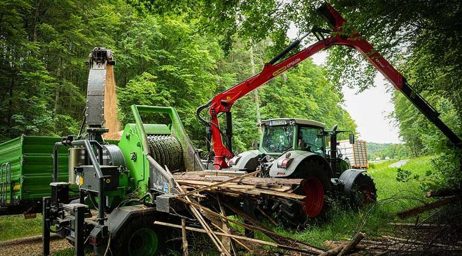 Rębak bębnowy WOM 50cm HEIZOHACK HM 10-500 KTL z żurawiem PALMS