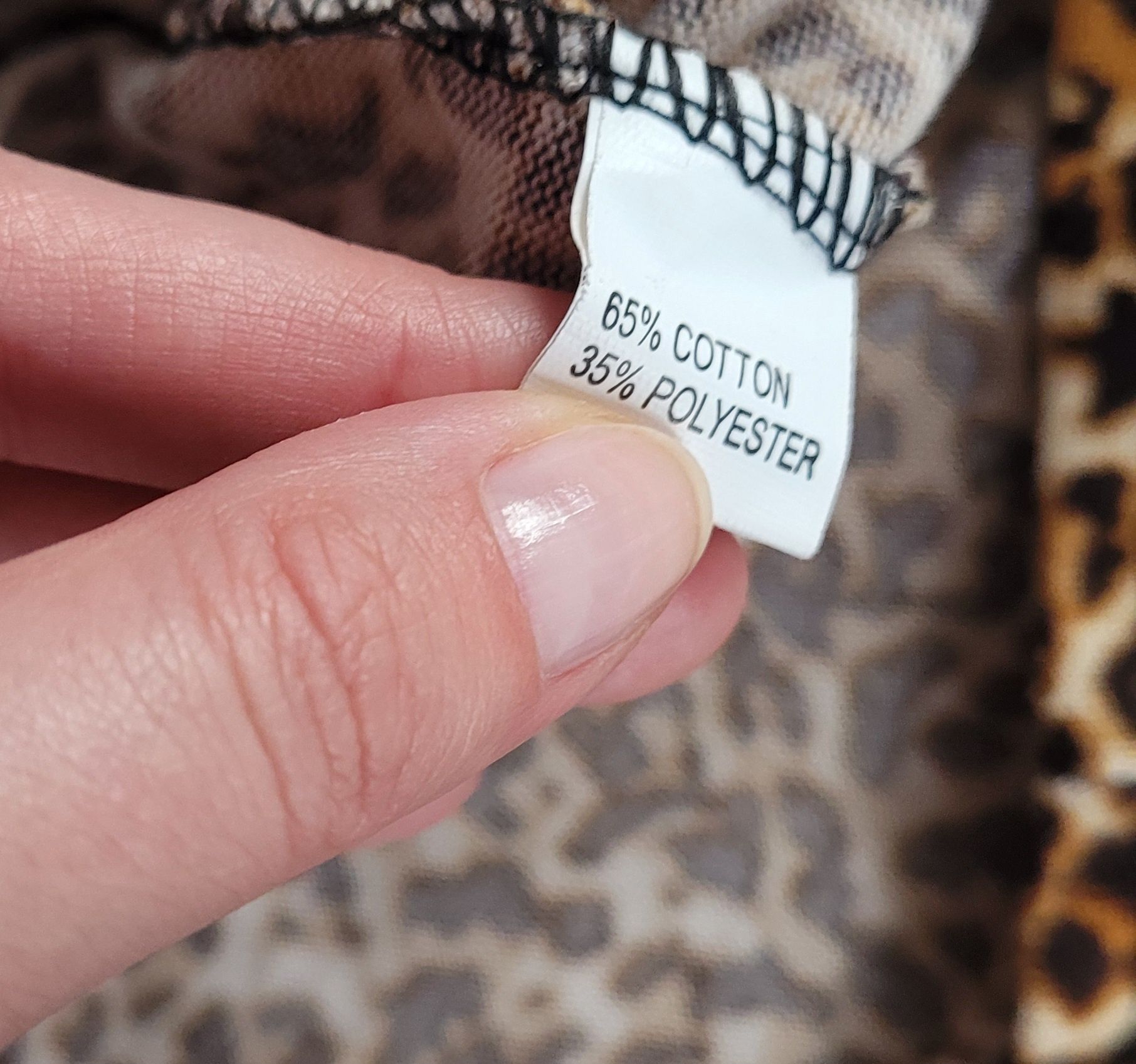 Panterkowa bluzka tunika długie rękawy animal print
