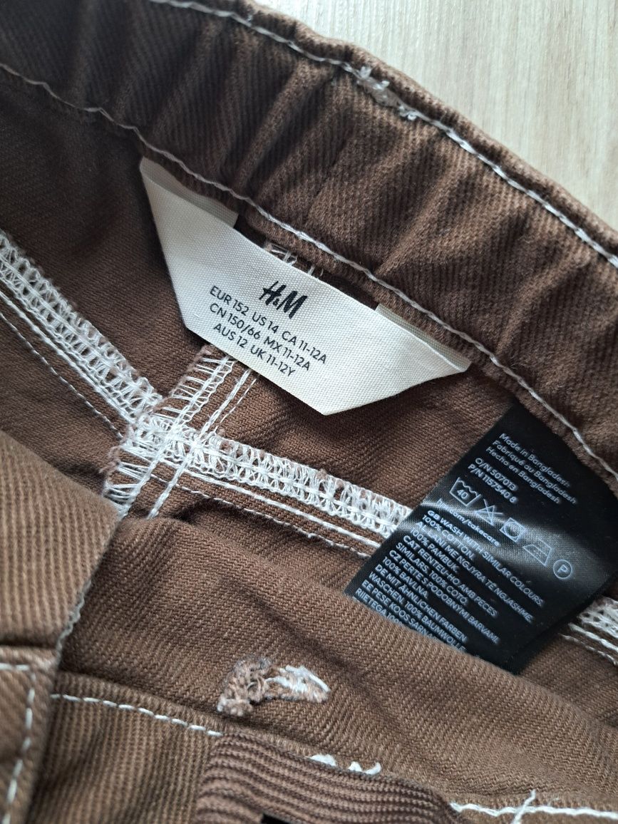 Dziewczęca brązowa spódniczka, rozmiar 152, H&M