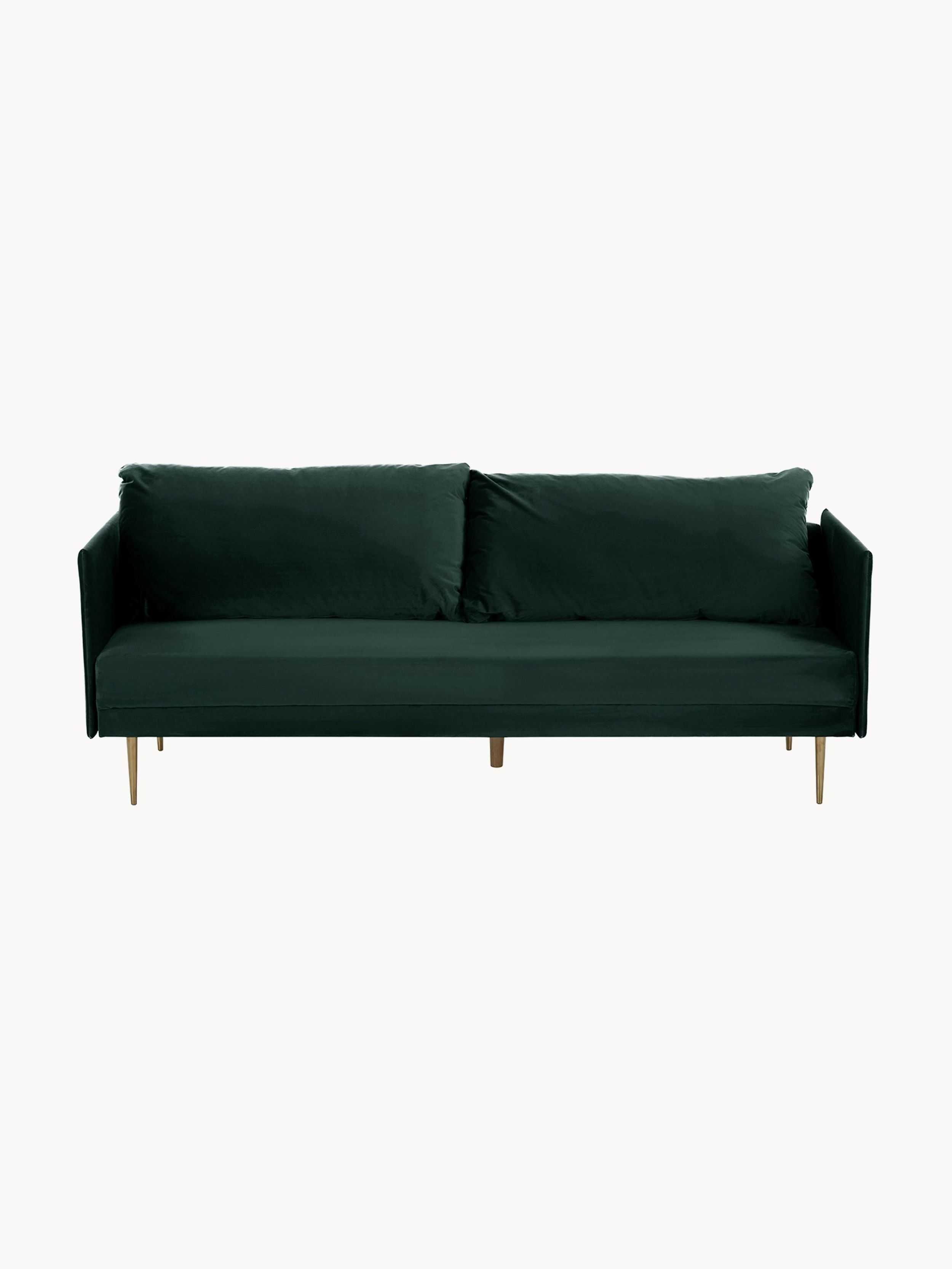 Sofa, kanapa rozkładana z aksamitu Lauren, 206 cm