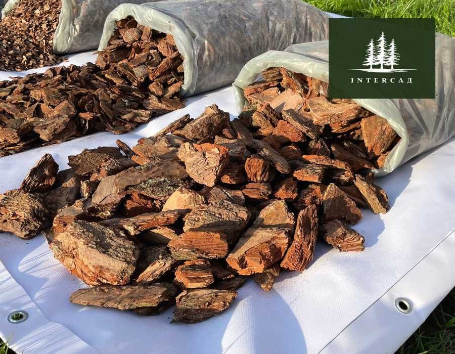 Кора Соснова ВЕЛИКОЇ фракції 6/12см, мульча 6-12 см