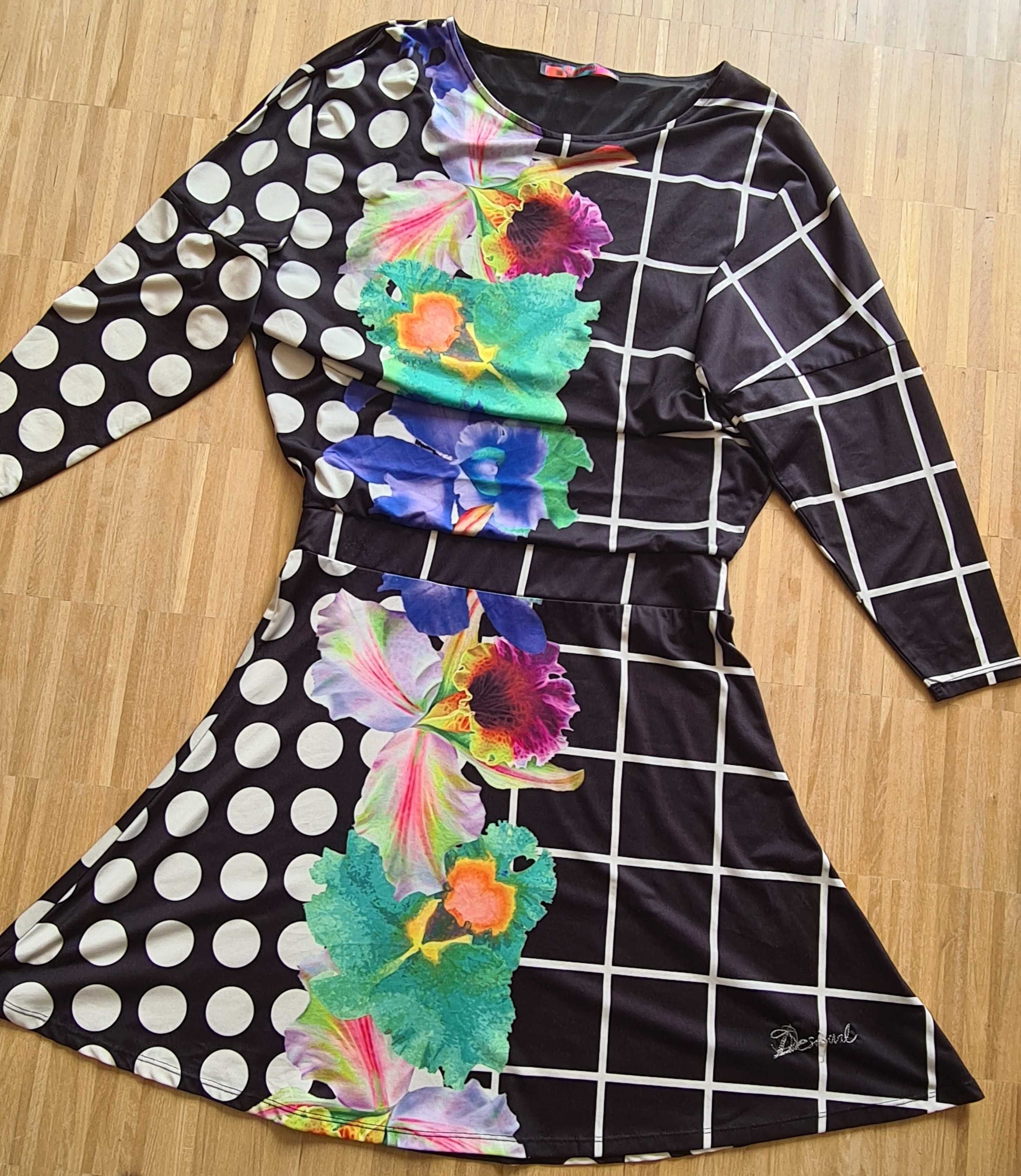kolorowa sukienka Desigual r.40