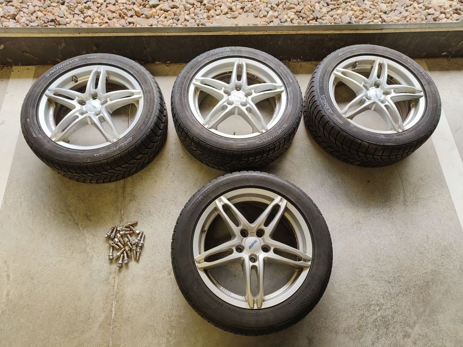 Felgi aluminiowe 17" Alutec Audi/VW/Skoda 5x112 + opony zimowe Lassa
