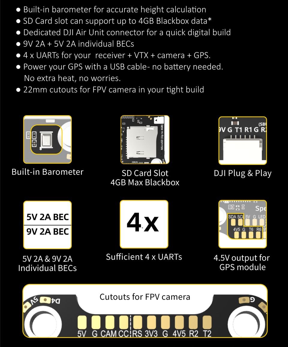 Польотний контролер SpeedyBee F405 V3 BLS 50A  FC&ESC FPV Stack