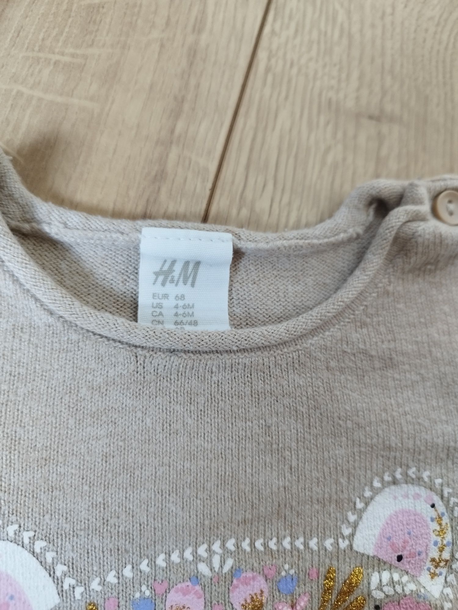 Sweterek sweter spodnie dziewczęce h&m rozmiar 68