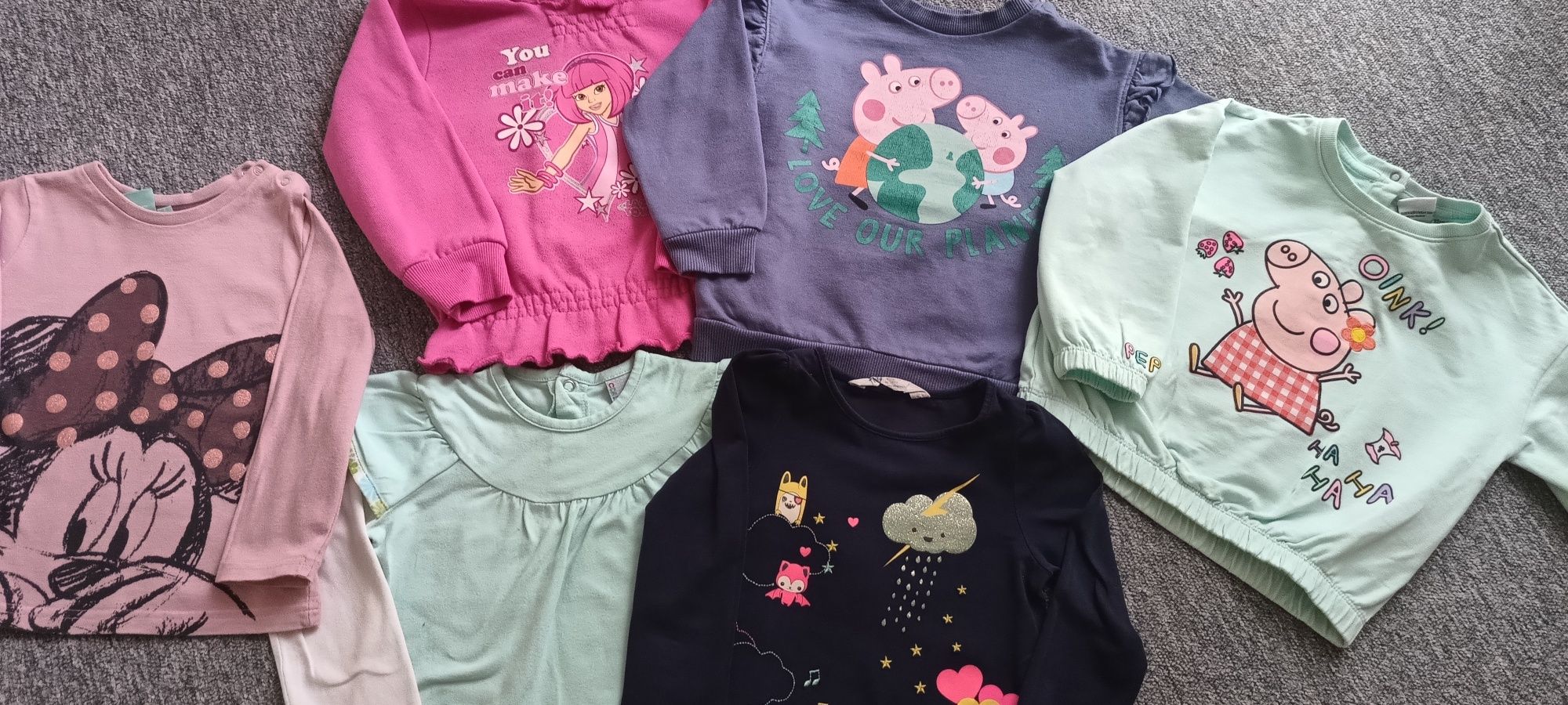Zestaw bluza bluzka długi rękaw świnka Peppa 92 98 h&m