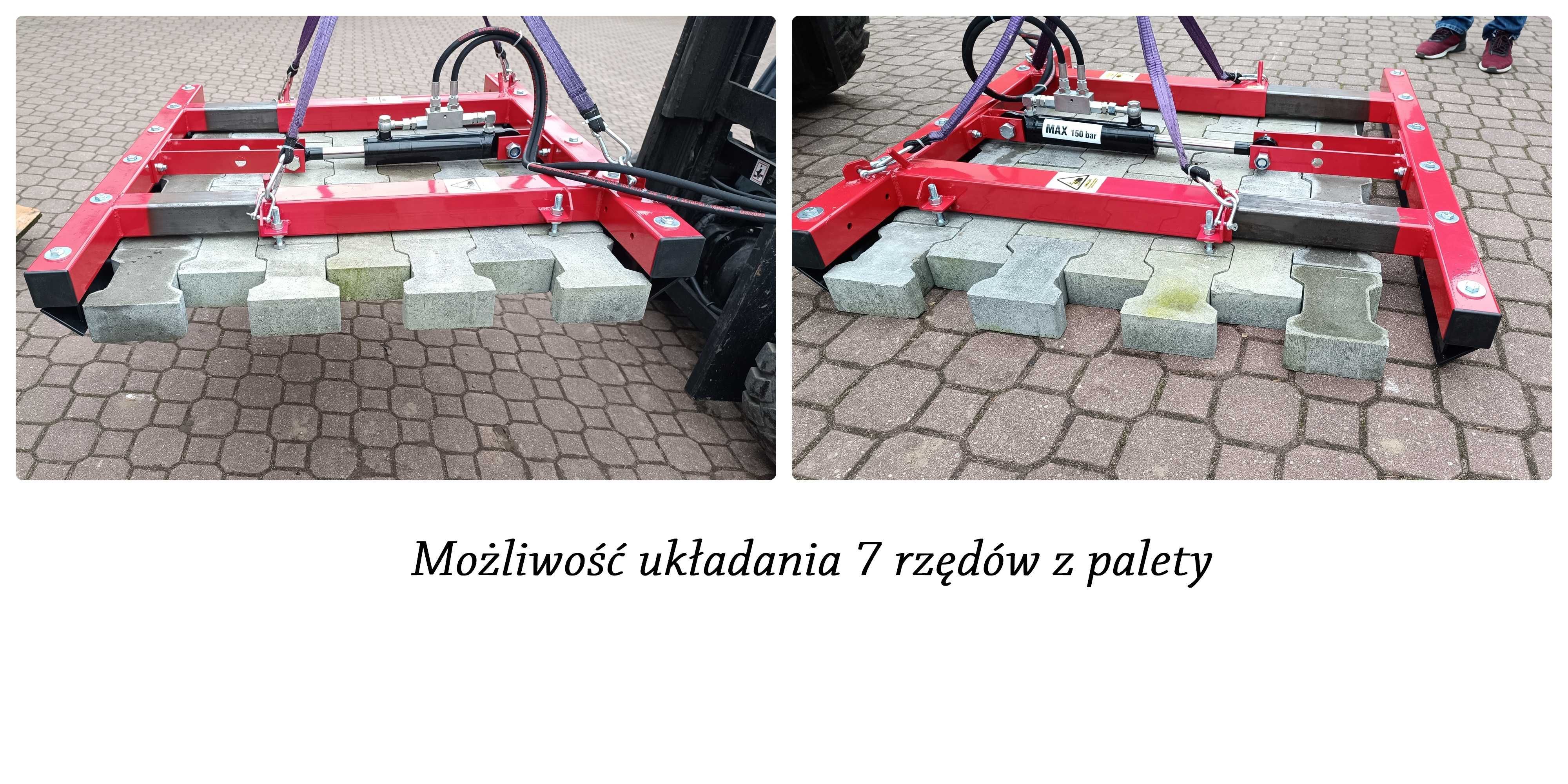 Chwytak / układarka do kostki brukowej do koparki, ładowarki, wózka