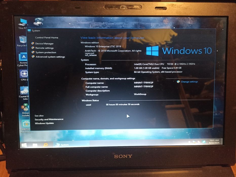 Ноутбук Sony vaio читай опис.