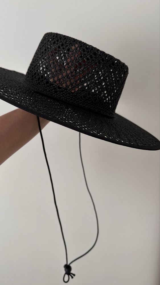 Pleciony kapelusz słomiany Sandro z rafii wikliny fedora canotier hat