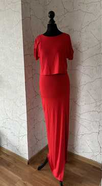 Dluga czerwona sukienka modna elegancka ASOS rozmiar M