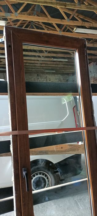 Okno drzwi balkonowe złoty dąb