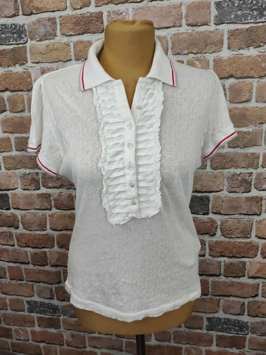 Hilfiger denim koszulka polo biała z żabotem m/l
