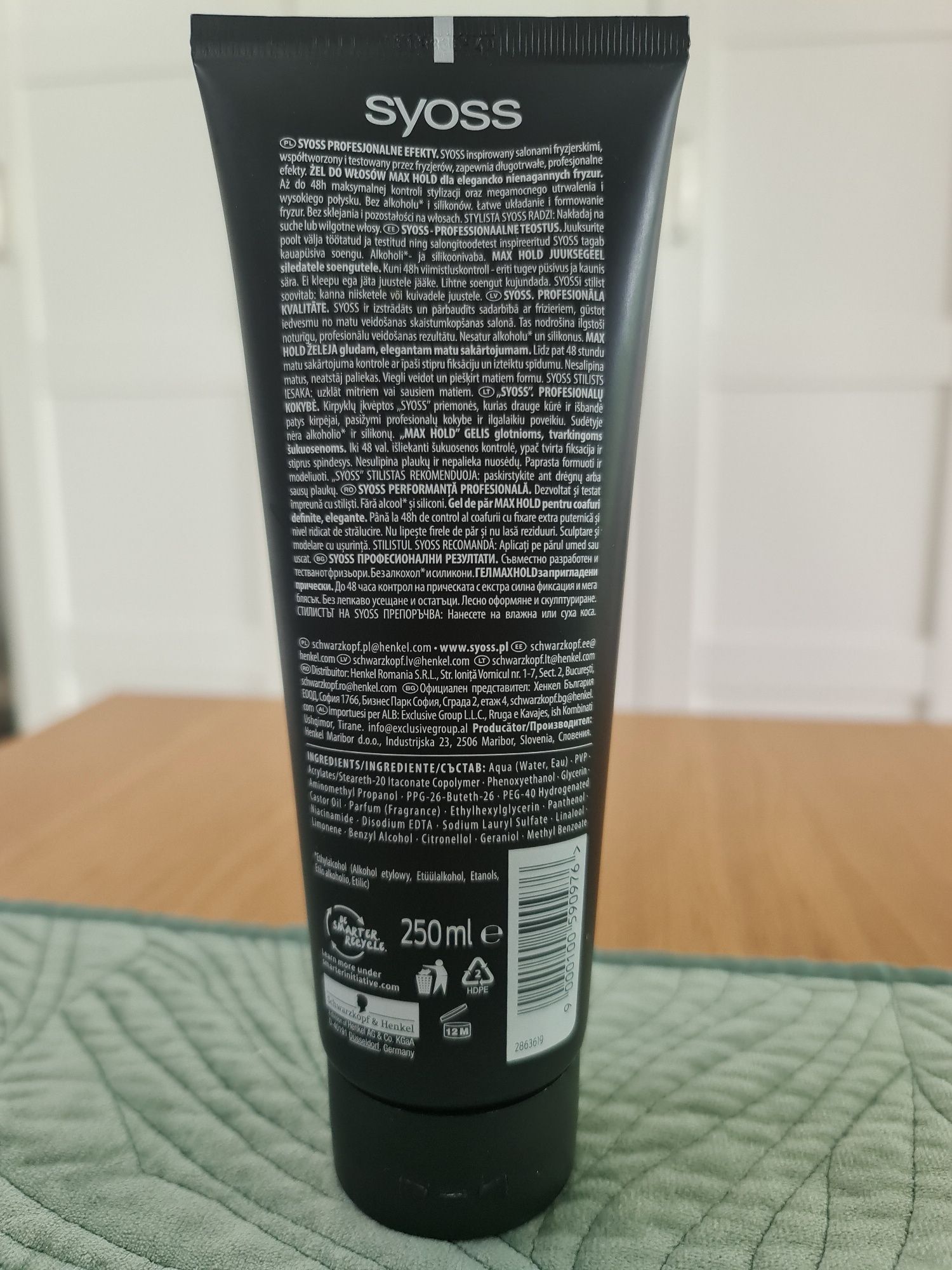 Syoss Max Hold żel do włosów mocno utrwalający 250ml