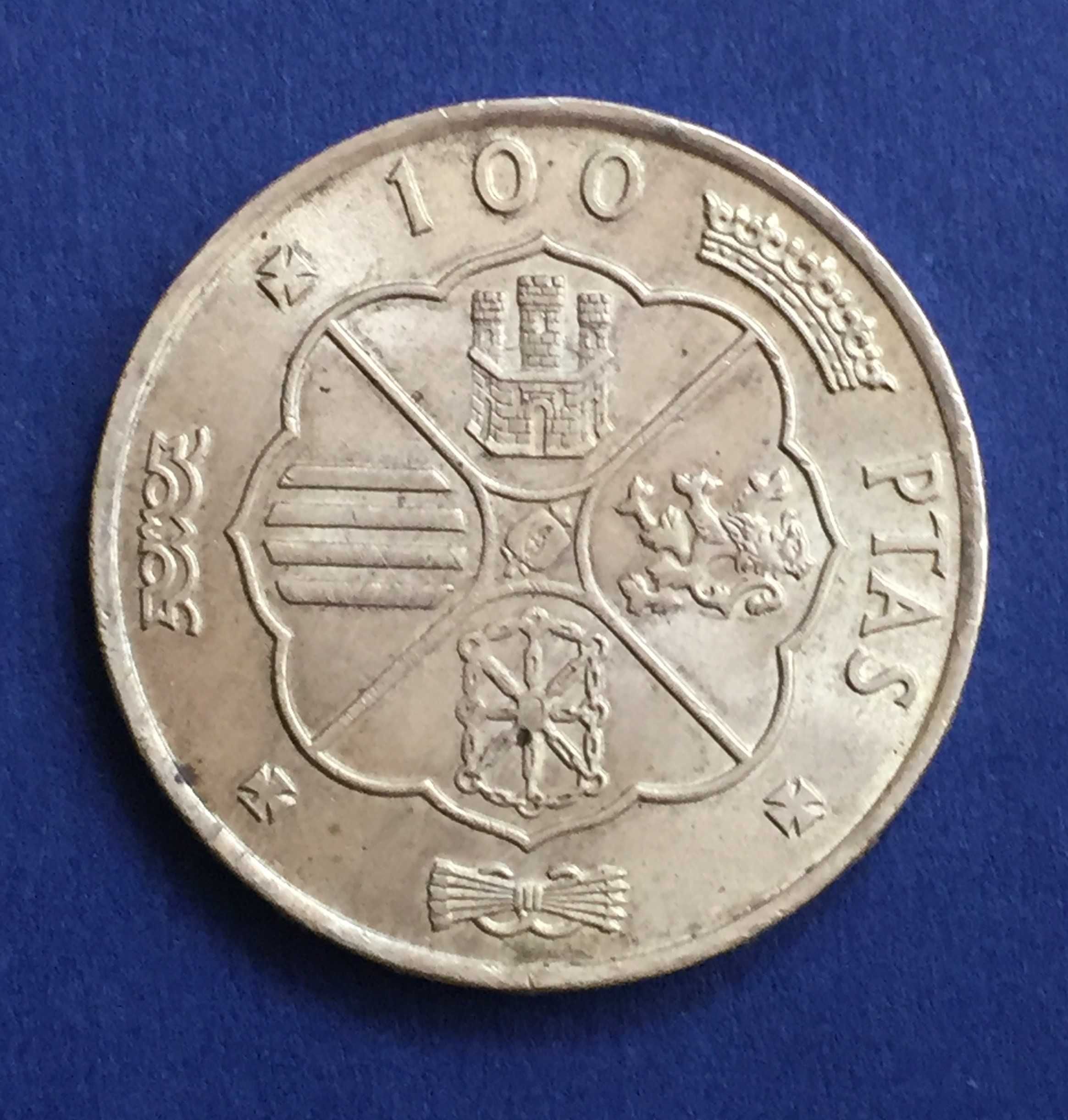 Espanha-moeda 100 Pesetas 1966 *66* - prata