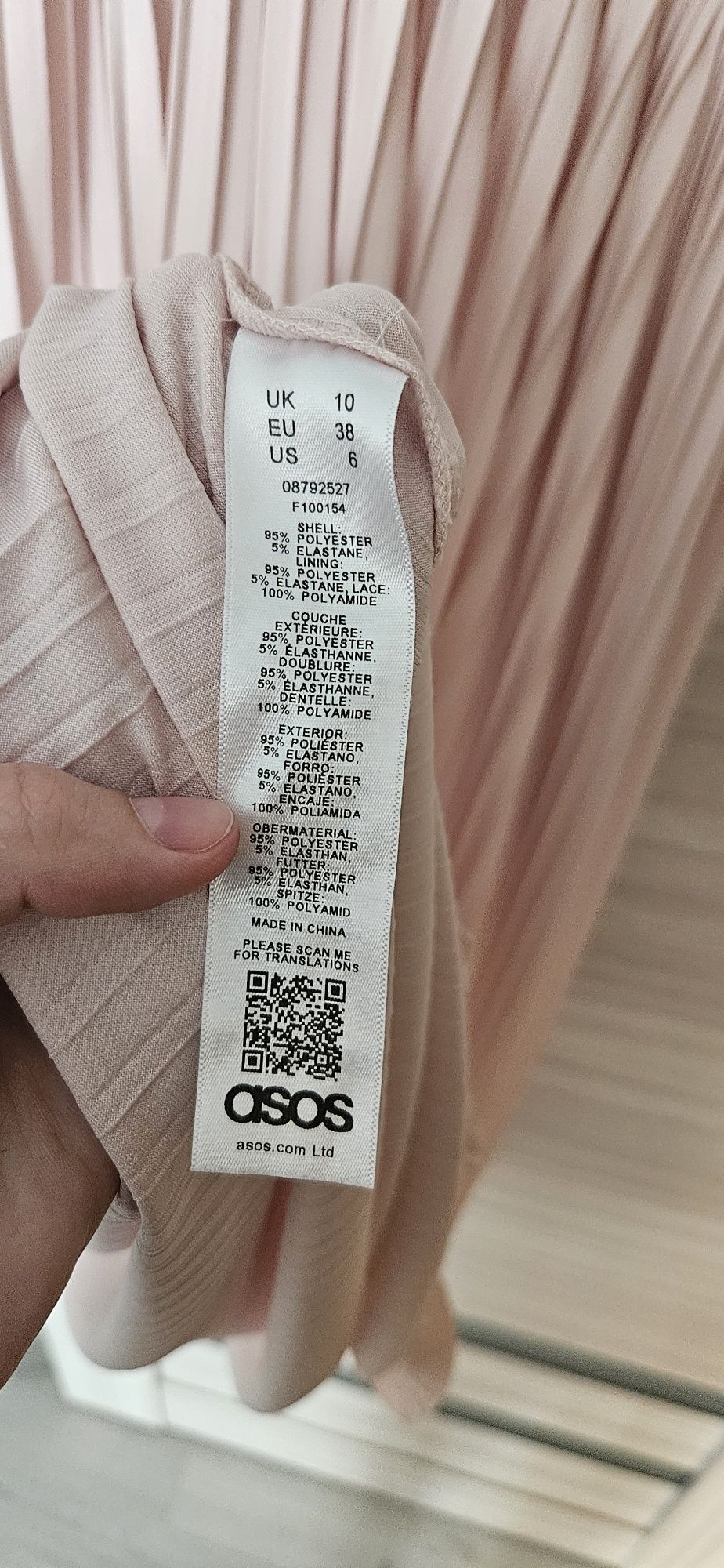 Сукня плаття жіноче asos з мереживом ніжно рожева