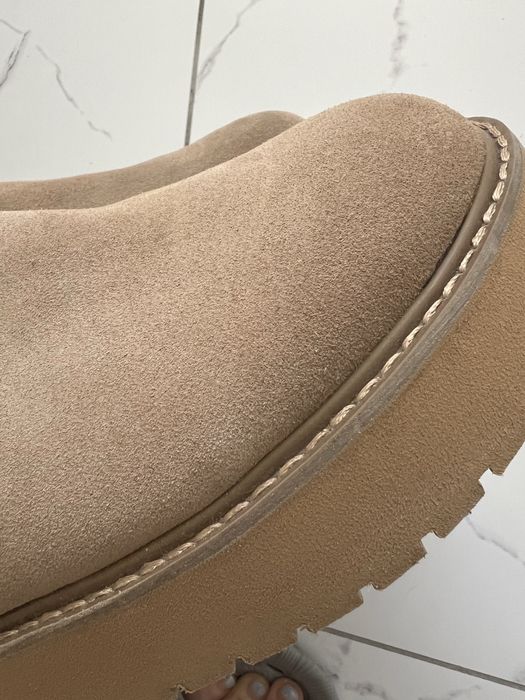 Уггі беж stradivarius короткі тапки замш натуральний 39