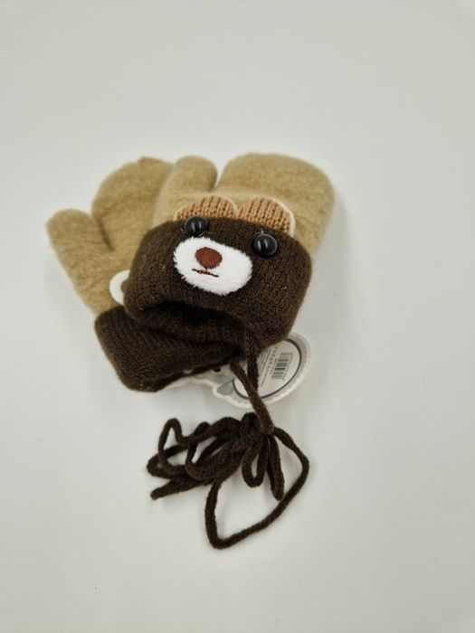 iEasey Urocze dziecięce zimowe ciepłe rękawiczki na sznurku 0-3