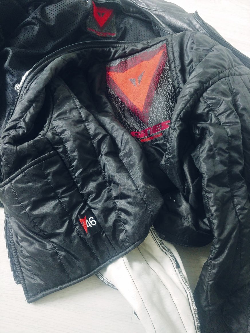 Шкіряна мотокуртка Dainese з захистом чоловіча жіноча унісекс