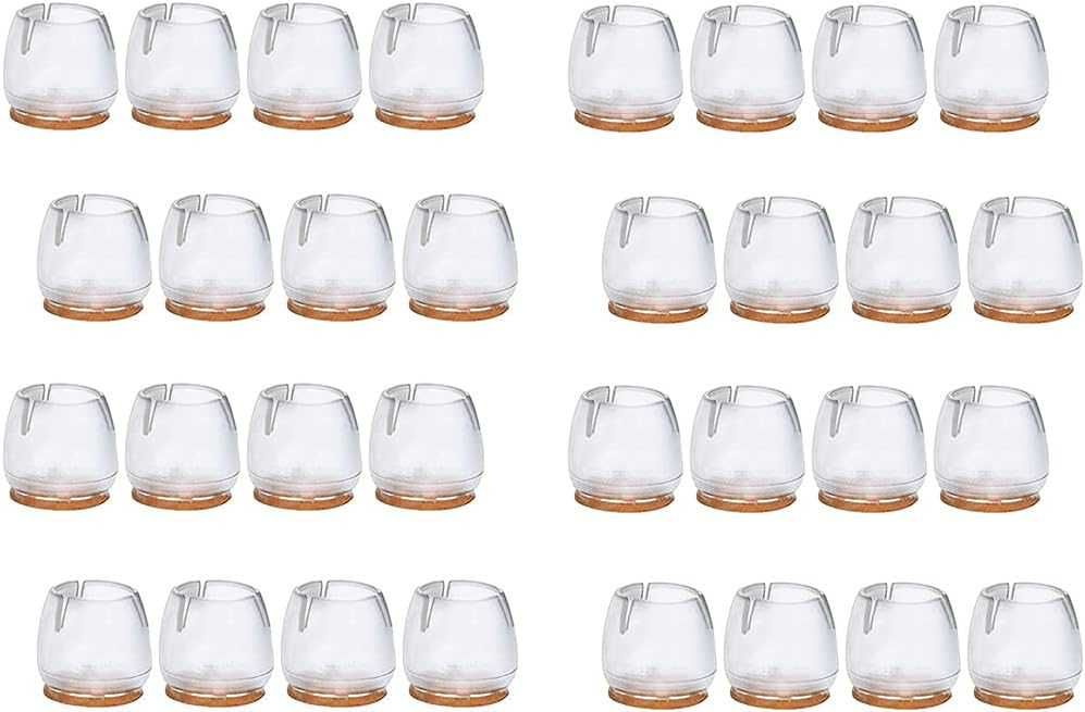 Przezroczyste silikonowe nakładki na nogi krzeseł 17–21 mm (32 szt.)