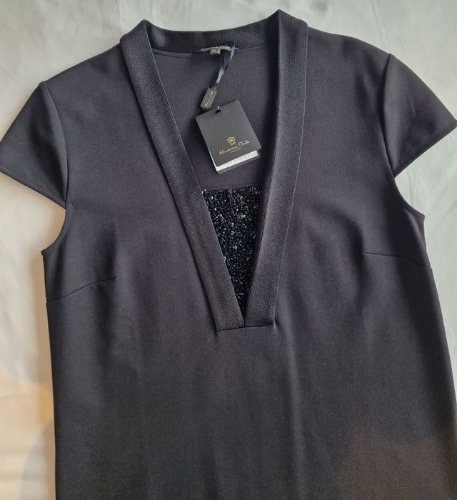 Vestido elegante preto Massimo Dutti