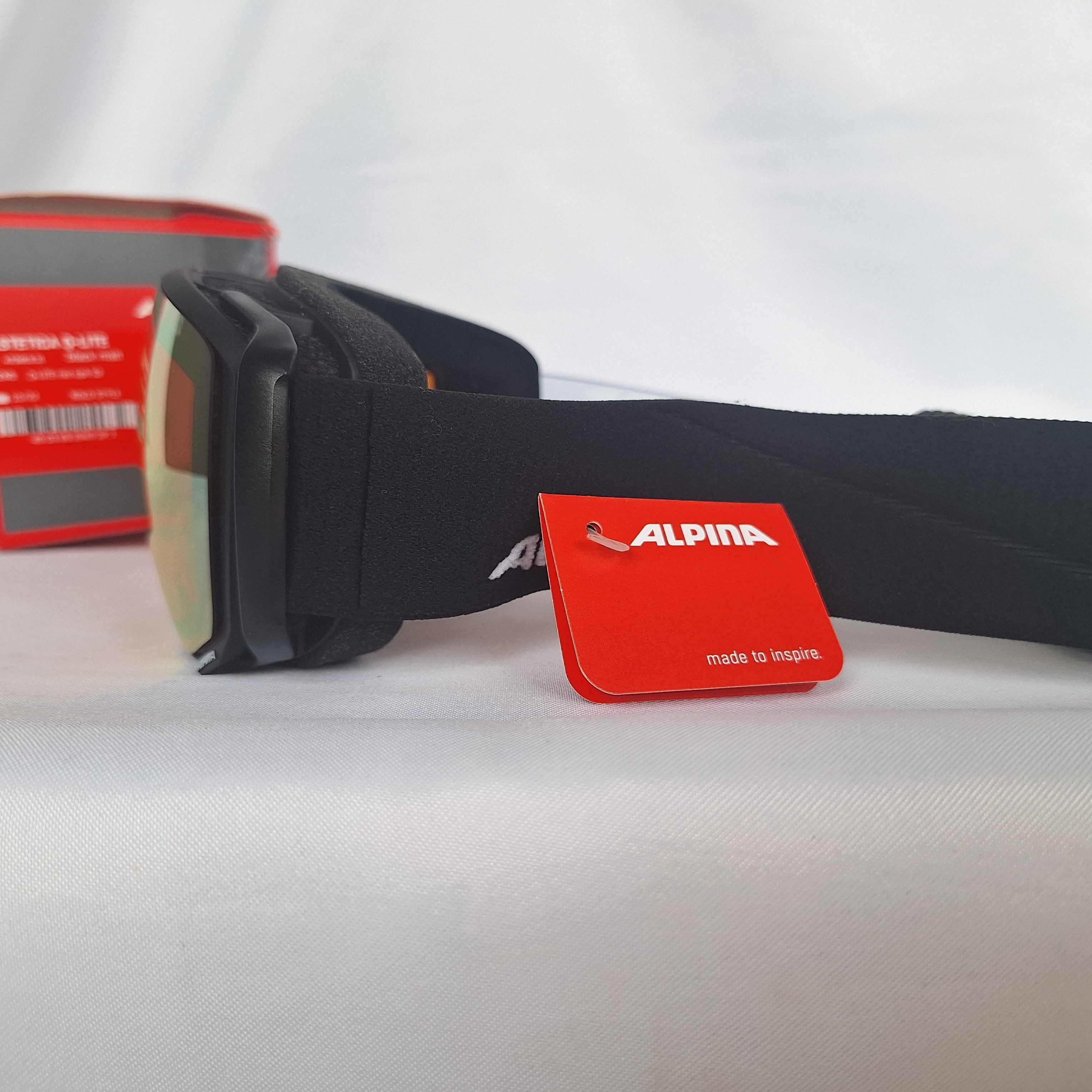 Gogle narciarskie Alpina Estetica Q-LITE Black Matt Red Sphere S2