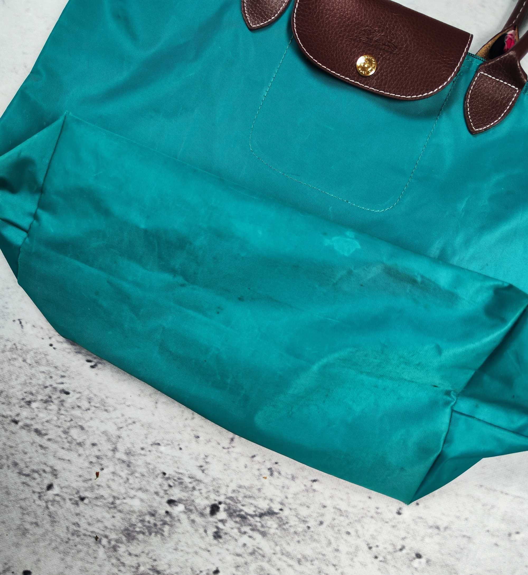 Torebka Longchamp pliage basic bag duża turkusowa