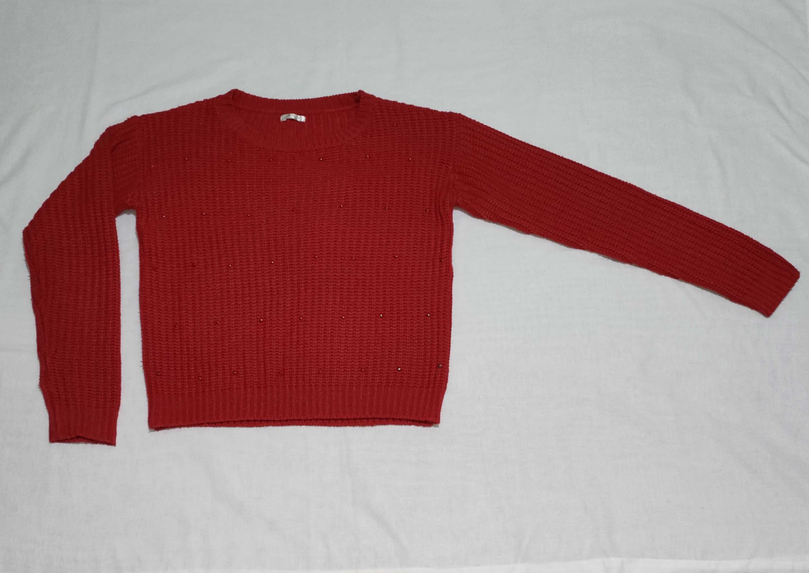 Sweter dziewczęcy czerwony r.158/164