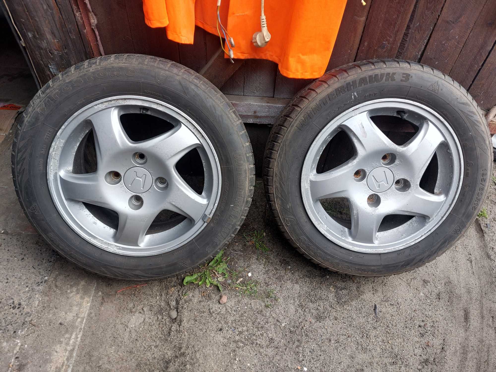 Koła 15", 6,5J 4x114.3 Honda Enkei, wiatraki, opony zimowe