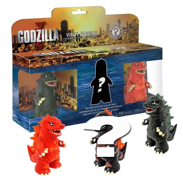 3 шт в наборе Годзилла, оригинал Funko Godzilla 3 Mystery Minis