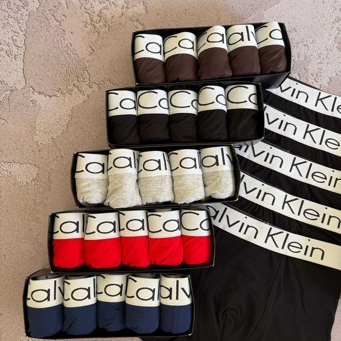 Мужские трусы Calvin klein White. Чорні боксери з білою резинкою