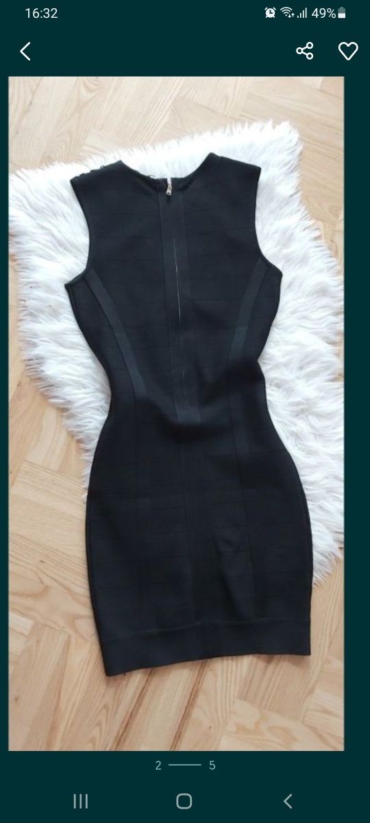 Sukienka guess by marciano wieczorowa mini krótka małaczarna bandażowa