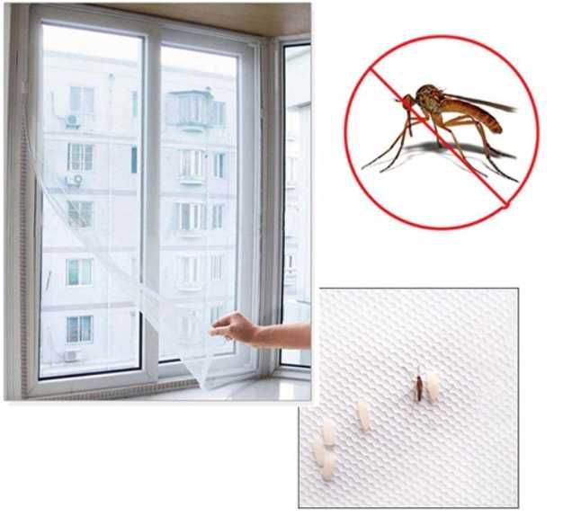 Moskitiera siatka do okna na komary owady muchy ochronna 130x150 cm