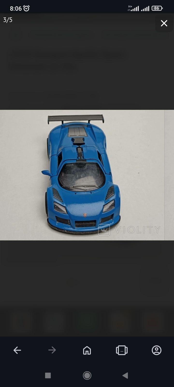 2010 Gumpert Apollo Sport kinsmart 1:36