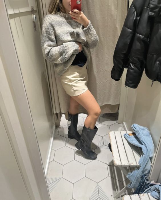 Botas de cano alto castanho escuro