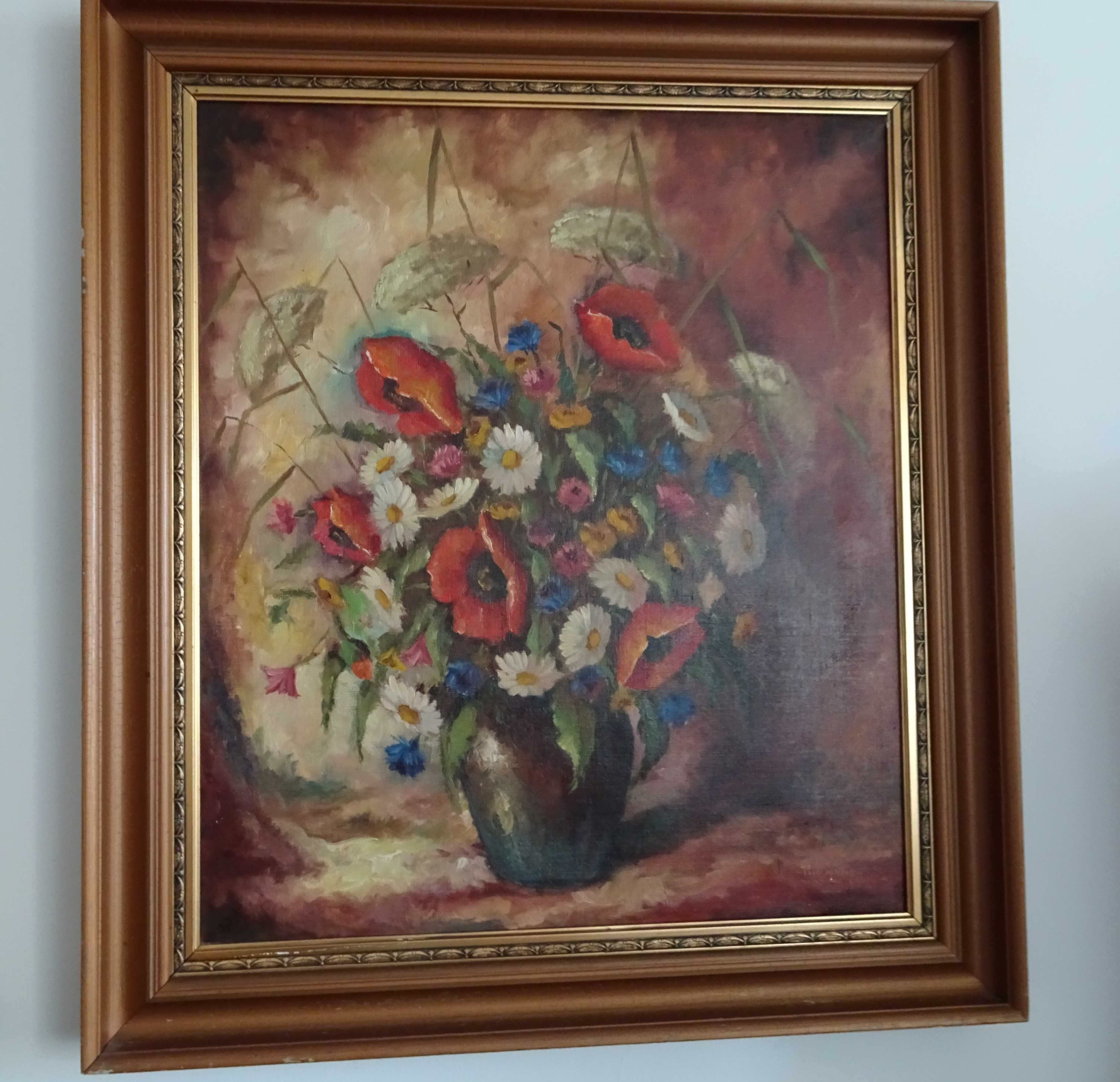 Obraz olejny "Kwiaty w wazonie"