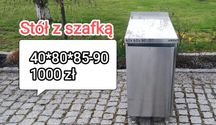 Szafka z nierdzewki, blat roboczy z szafką