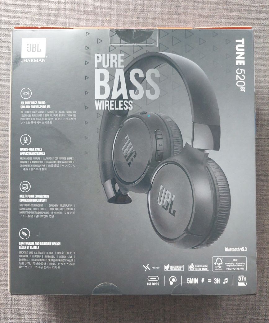 Auscultadores JBL Tune 520BT - Novos e selados