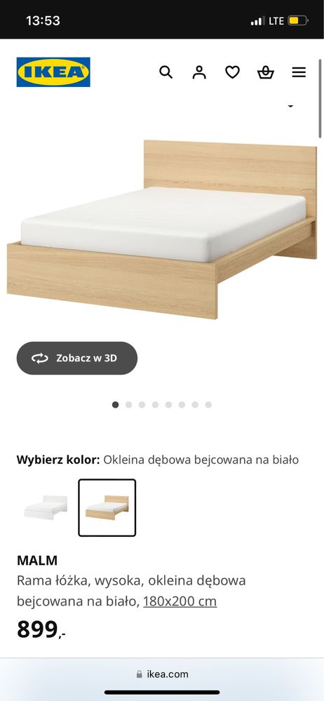 Łóżko podwojne MALM