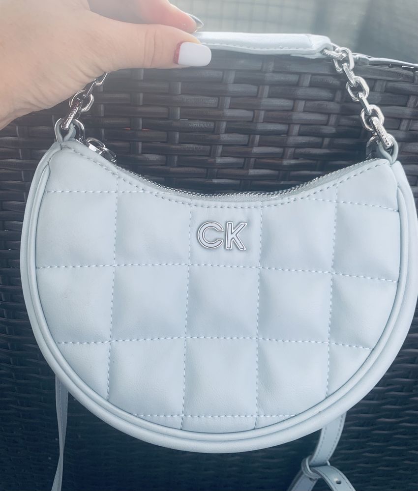 Torebka Calvin Klein mała mini bag mk błekitna ck do ręki kors